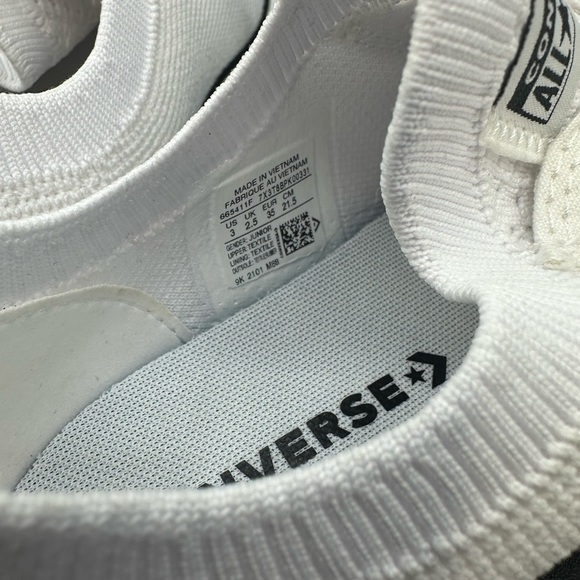 Converse Chuck Taylor All Star Shoreline Knit Junior size 3 Slip-On Shoes White - Picture 5 of 6